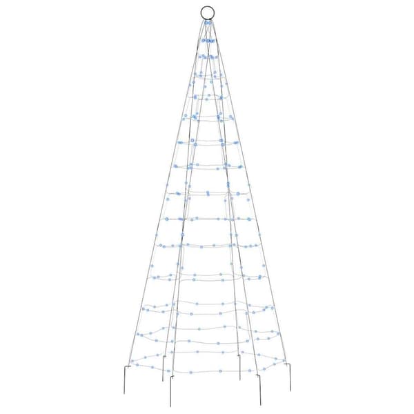 vidaXL Julbelysning till flaggstång 200 LEDs blå 180 cm