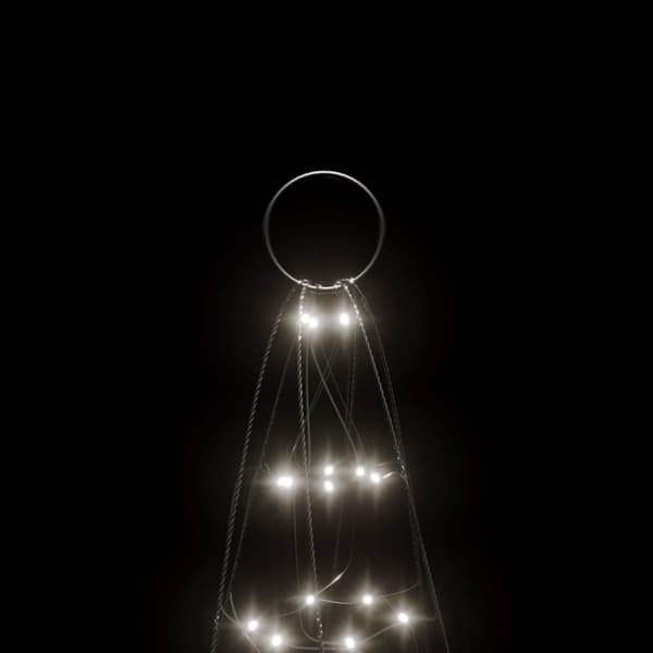 vidaXL Julbelysning till flaggstång 200 LEDs kallvit 180 cm