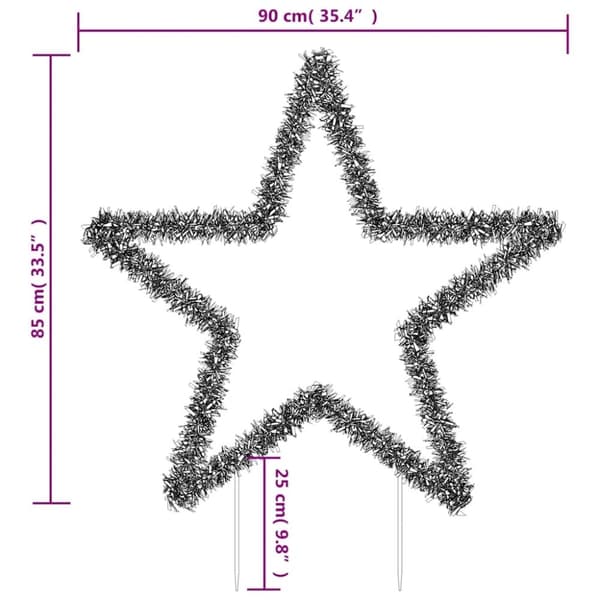 vidaXL Julstjärna med spett 115 LEDs 85 cm