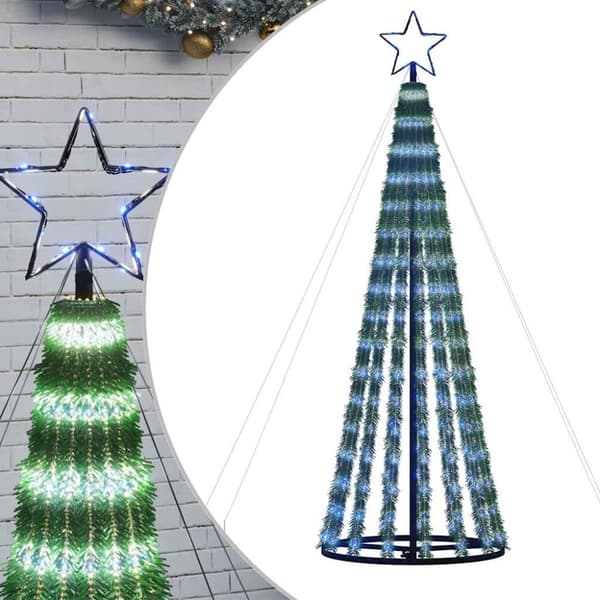 vidaXL lysende juletræ 275 LED'er 180 cm blåt lys