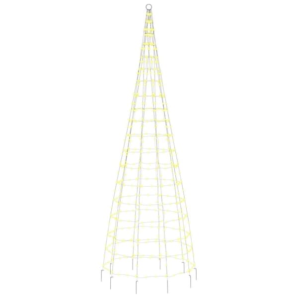 vidaXL LED joulukuusi lipputankoon 550 lämpimän valk. LED-valoa 300 cm