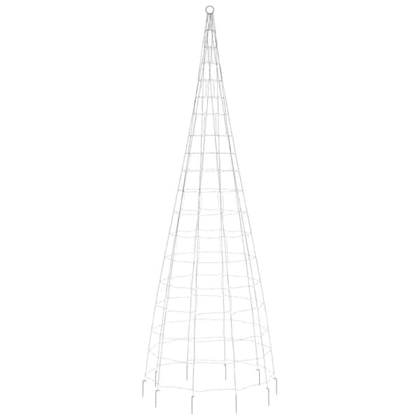 vidaXL LED joulukuusi lipputankoon 550 lämpimän valk. LED-valoa 300 cm