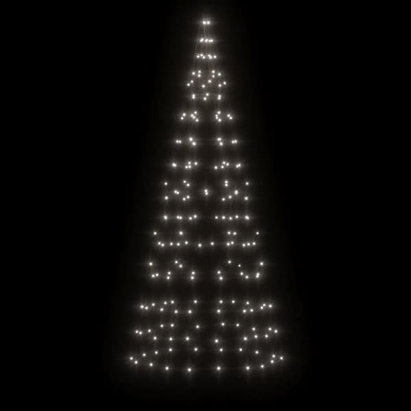 vidaXL LED joulukuusi lipputankoon 200 kylmän valk. LED-valoa 180 cm