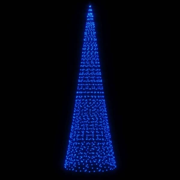 vidaXL LED juletre på flaggstang 1534 LEDs Blå 500 cm