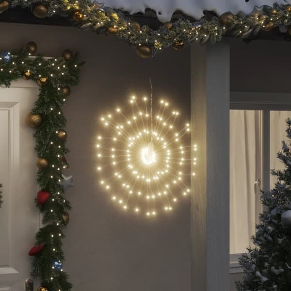 vidaXL lysende starburst-dekoration 8 stk. 140 LED'er 17 cm varm hvid