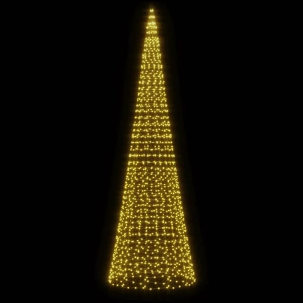 vidaXL julelys til flagstang 1534 LED'er 500 cm varmt hvidt lys