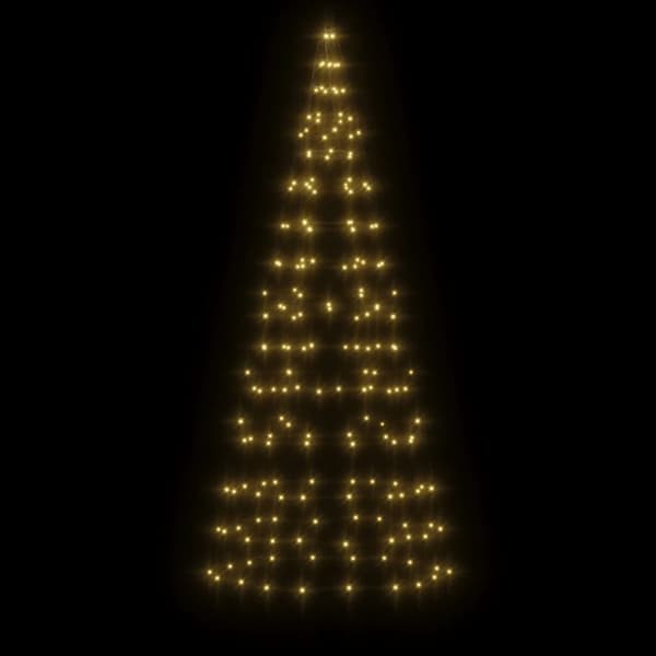 vidaXL LED joulukuusi lipputankoon 200 lämpimän valk. LED-valoa 180 cm