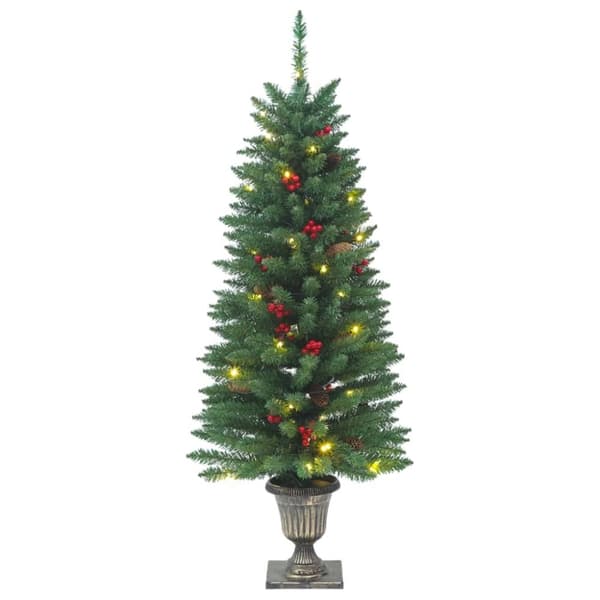 vidaXL Plastgranar 2 st 100 LED grön 120 cm