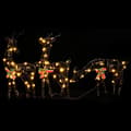 Pikkukuva 2 / 11: vidaXL Joulukoriste poroperhe 90 LED-valoa lämmin valkoinen rottinki