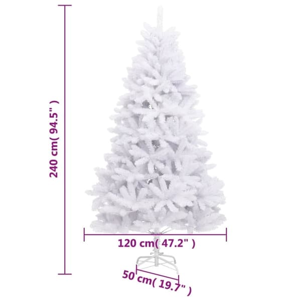 vidaXL Plastgran med stativ gångjärn vit 240 cm