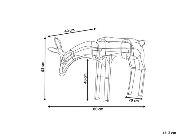 Utendørs LED-dekorasjon Hvit Metall 80 x 20 x 53 cm Animert rådyr Julepynt Julebelysning Hage