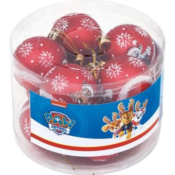 ARDITEX PW14026 Lot om 10 julgranskulor diameter 6cm från NICKELODEON-Paw Patrol