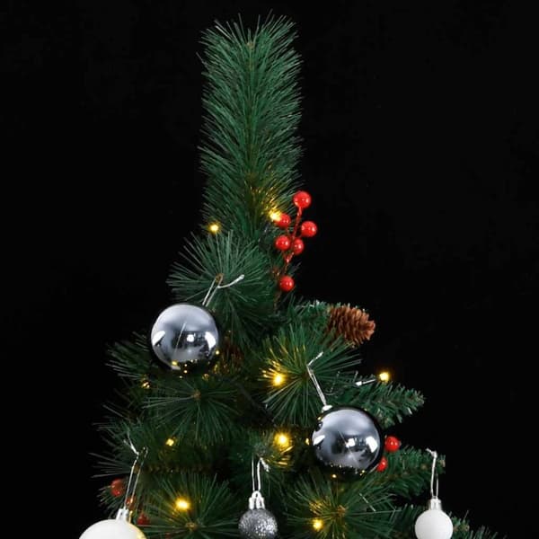 vidaXL Tekojoulukuusi saranoilla 300 LED-valoa ja joulupalloa 240 cm