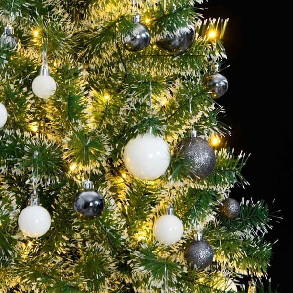 vidaXL Plastgran 300 LEDs&kulor&snö 240 cm