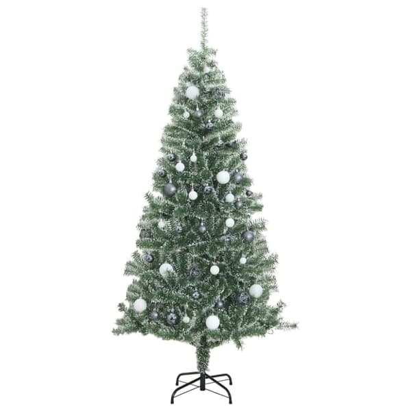 vidaXL Plastgran 300 LEDs&kulor&snö 240 cm