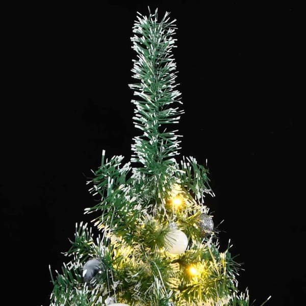 vidaXL Plastgran 300 LEDs&kulor&snö 240 cm