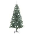 Miniatyrbild 4 av 11: vidaXL Plastgran 300 LEDs&kulor&snö 210 cm