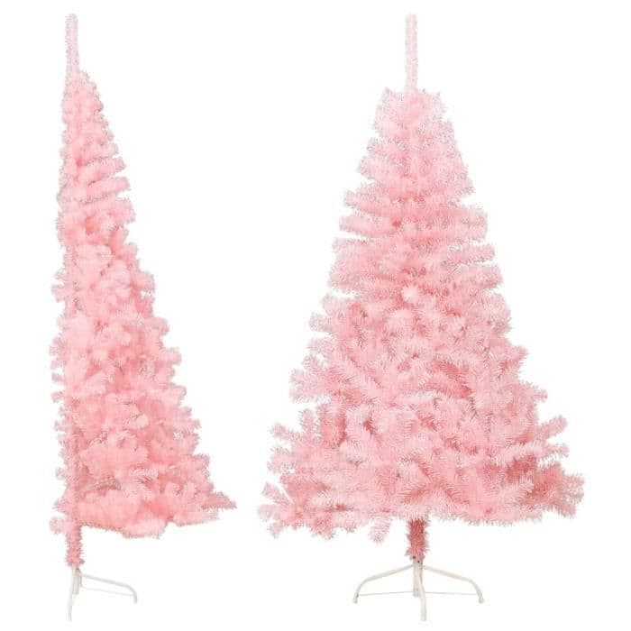 Halv konstgjord julgran med stöd Rosa 180 cm PVC SALUTUYA BD17322