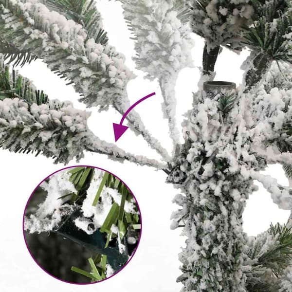 vidaXL kunstigt juletræ 300 LED'er og kuglesæt hængslet 270 cm