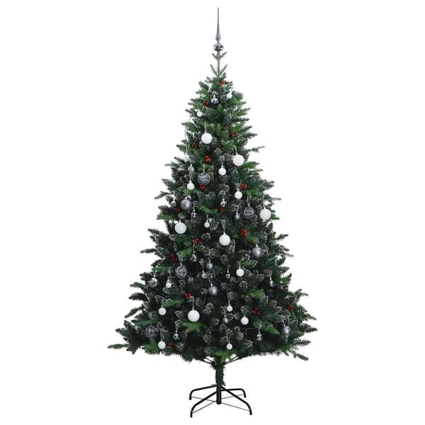 vidaXL Tekojoulukuusi saranoilla 150 LED-valoa ja joulupalloa 150 cm