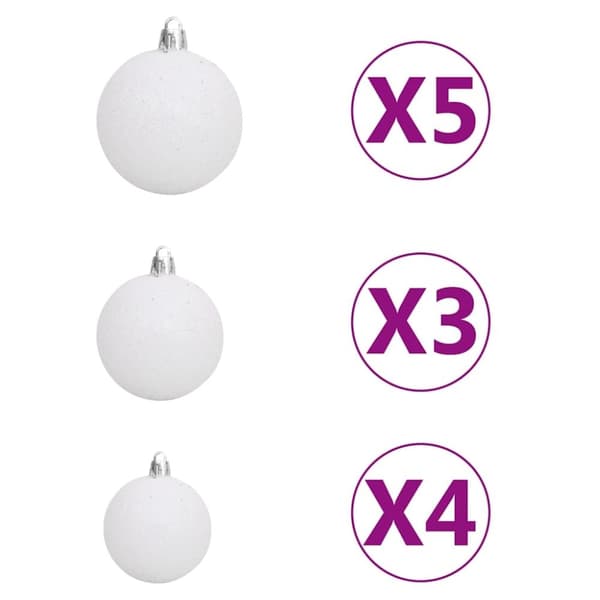 vidaXL Tekojoulukuusi saranoilla 150 LED-valoa ja joulupalloa 150 cm