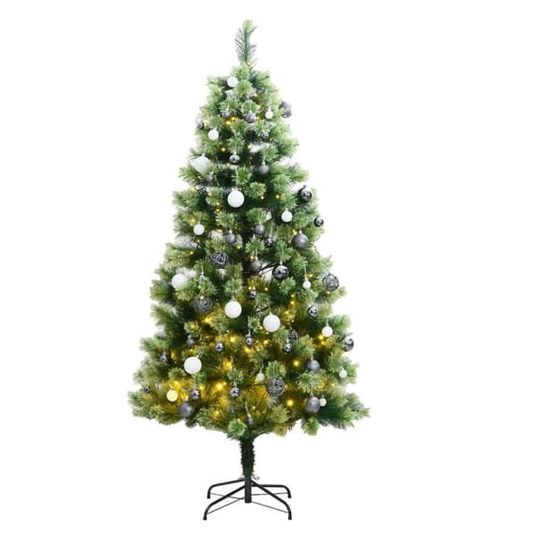 vidaXL Tekojoulukuusi saranoilla 150 LED-valoa ja joulupalloa 150 cm