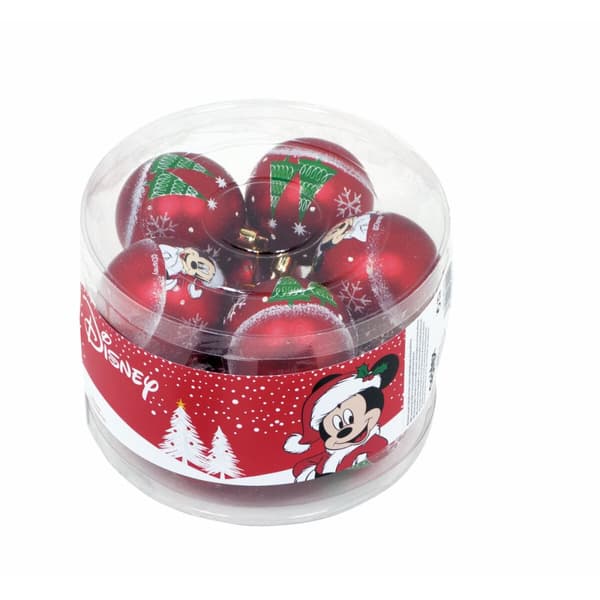 Julgranskula Mickey Mouse Happy smiles 10 antal Röd Plast (Ø 6 cm)