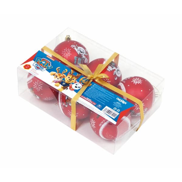 Julgranskula The Paw Patrol Friendship Röd 6 antal Plast (Ø 8 cm)