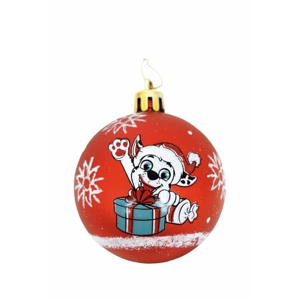 Julgranskula The Paw Patrol Friendship Röd 6 antal Plast (Ø 8 cm)
