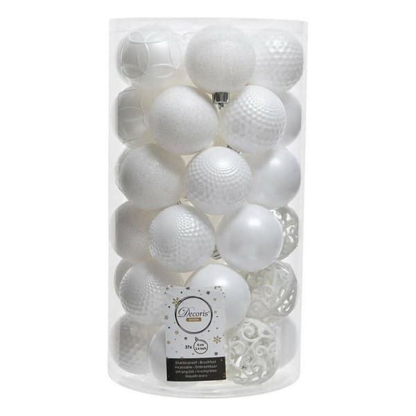 Julgranskulor Decoris Vit Plast