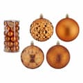 Miniatyrbild 2 av 2: Uppsättning av julkulor 8 cm Orange PVC (4 antal)