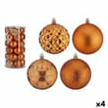 Miniatyrbild 1 av 2: Uppsättning av julkulor 8 cm Orange PVC (4 antal)