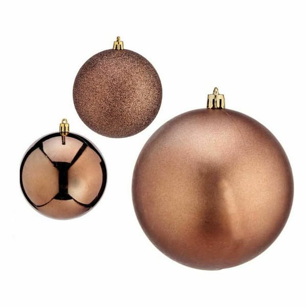 Uppsättning av julkulor Krist+ 00781 Brun Plast (12 antal)