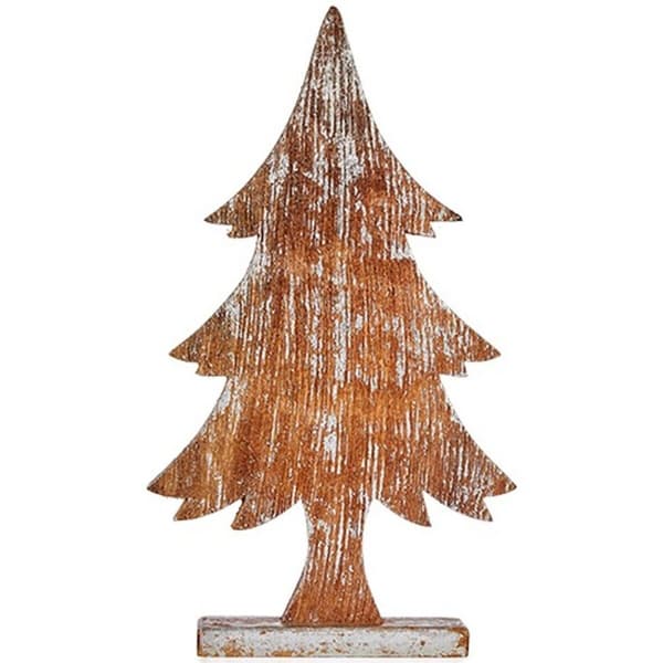 Prydnadsfigur Julgran Silvrig Trä 5 x 49,5 x 26 cm (6 antal)