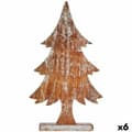 Miniatyrbild 1 av 3: Prydnadsfigur Julgran Silvrig Trä 5 x 49,5 x 26 cm (6 antal)