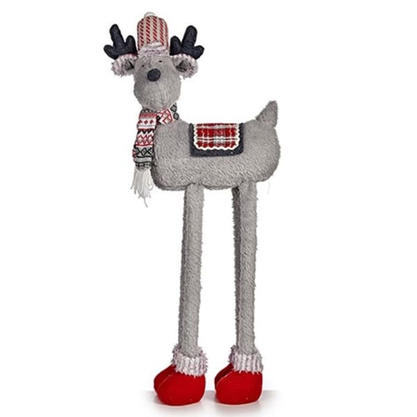 Prydnadsfigur Julrenar Röd Grå 23 x 55 x 49 cm (4 antal)
