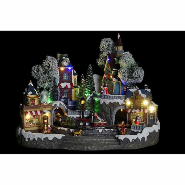 Julgranskula DKD Home Decor Stad LED Ljus Harts PVC (47 x 36 x 34 cm)