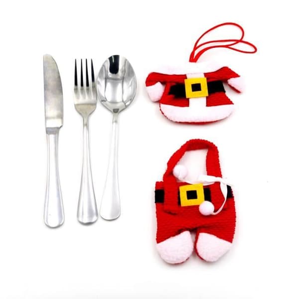Uppsättning med 8 st Juldekoration Kostym Bestickpåse Knivgaffel Bordsservis Middag Heminredning
