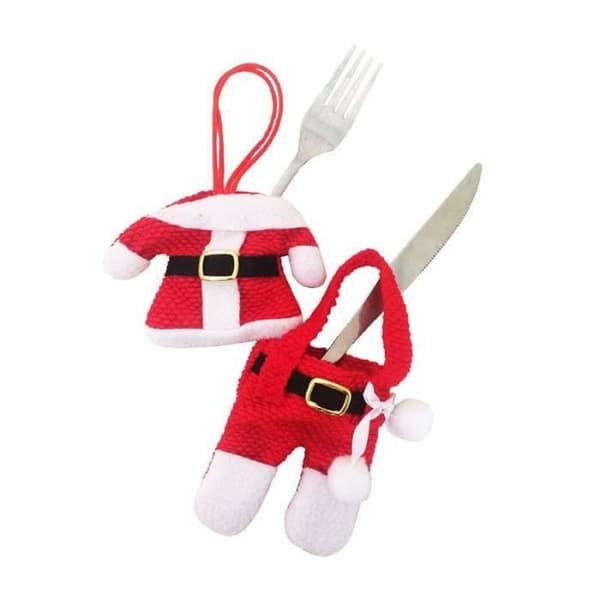 12ST Juldekoration Bestickhållare Kniv och gaffel Tomtekostym Juldekoration Heminredning
