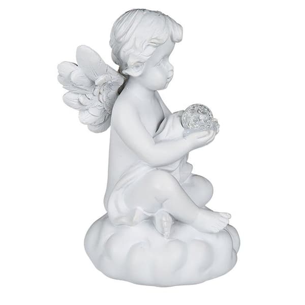 Julkaraktärer - Juldjur Out of the blue - 936945 - Sittande ängel med LED - Kula ca 7 x 11,5 cm