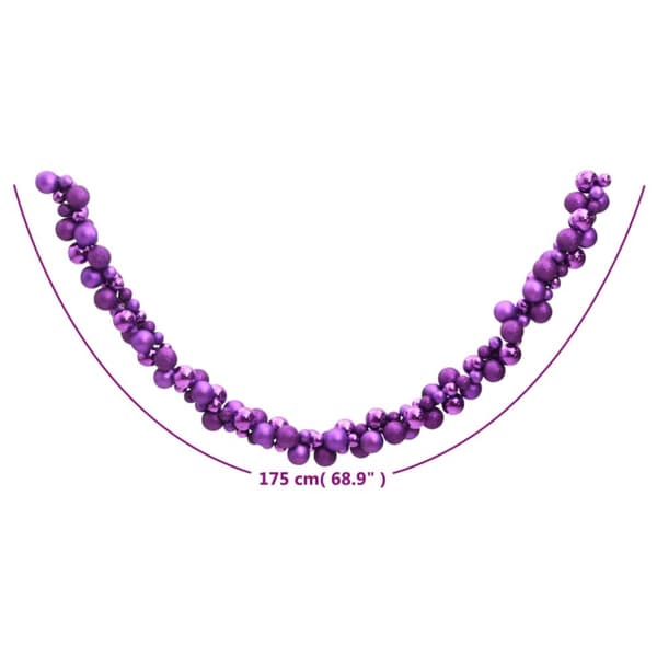 The Living Store Girlang julkulor lila 175 cm polystyren -  Helgdagsornament