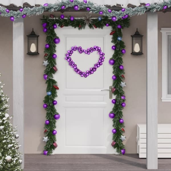 The Living Store Girlang julkulor lila 175 cm polystyren -  Helgdagsornament