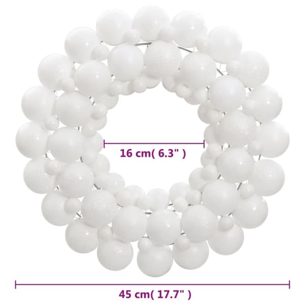 Helgdagsornament - Living Julkrans vit 45 cm polystyren
