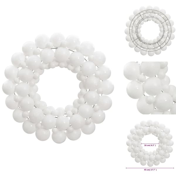 Helgdagsornament - Living Julkrans vit 45 cm polystyren