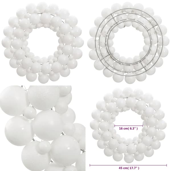 Julkrans vit 45 cm polystyren - Julkrans - Julkransar - Home & Living