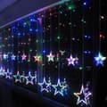 Miniatyrbild 1 av 3: LED-girlang Ljusgardin Stjärna - Dekoration Jul Hem Fest