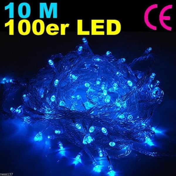 100 LED 10m Blue Electric Light Garland