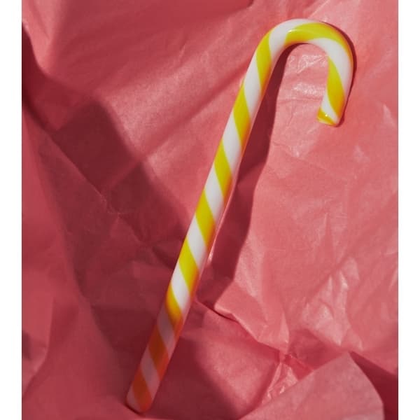 Polka Candy Cane White/Yellow, 17cm - Kosta Boda