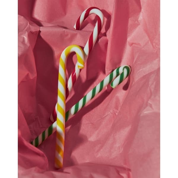 Polka Candy Cane White/Yellow, 17cm - Kosta Boda