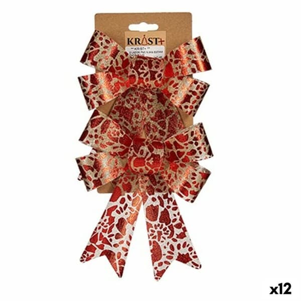 Lasso Krist+ HJ1-12007 Röd Gyllene PVC Tryck 15 x 4 x 16 cm Julgranskula (12 antal)